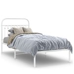 vidaXL Cadre de lit métal sans matelas avec tête de lit blanc 90x200cm
