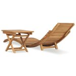vidaXL Chaise longue pliable avec table Bois de teck solide