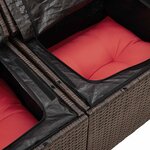 vidaXL Ensemble de canapé de jardin 7 Pièces Marron et rouge polyrotin