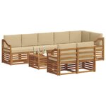 vidaXL Ensemble de canapés d'extérieur 9 pc Naturel et Beige Polyester