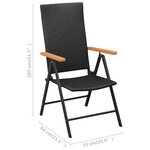 vidaXL Chaises de jardin lot de 4 Résine tressée Noir