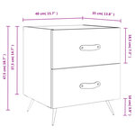 vidaXL Table de chevet chêne fumé 40x35x47 5 cm bois d’ingénierie