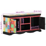 Meuble TV vidaXL Multicolore 100x35x50 cm en bois de mangue massif