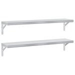 vidaXL Étagères murales 2 Pièces 100x23 5 cm argenté acier inoxydable