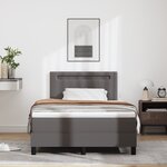 vidaXL Lit à ressort avec matelas gris 120 x 200 cm en simili cuir