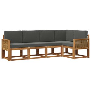 vidaXL Ensemble de canapés d'extérieur 5 Pièces Naturel et Anthracite