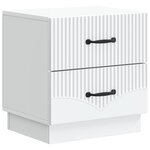 vidaXL Cabinet de chevet avec tiroir 2 Pièces Blanc 43 x 34 5 x 44 5 cm