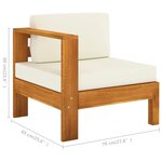 Vidaxl salon de jardin 10 pièces avec coussins blanc crème bois d'acacia