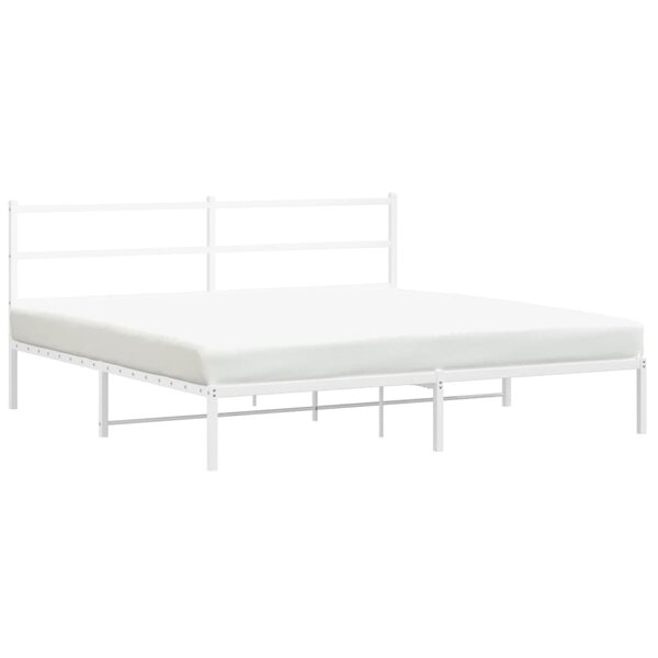vidaXL Cadre de lit métal sans matelas et tête de lit blanc 180x200 cm