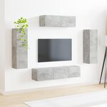 vidaXL Meuble TV 5 Pièces Gris béton