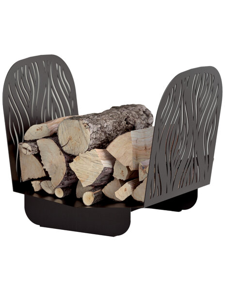 THIRARD - Range bûches noir pour intérieur et extérieur Serena acier 400x525mm - THIRARD