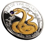 SNAKE Freshwater Pearl Chinese Lunar Year 1 Once Argent Monnaie 20 Vatu Vanuatu 2025