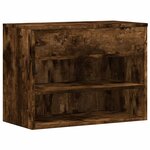 vidaXL Banc à chaussures Chêne fumé 60x30x45 cm Bois d'ingénierie