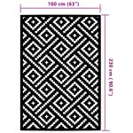 vidaXL Tapis d'extérieur Blanc et noir 160x230 cm PP