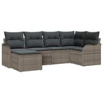 vidaXL Ensemble de canapé de jardin avec coussin 6 Pièces Gris Poly rotin