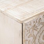 vidaXL Buffet avec porte Blanc 40 x 33 5 x 75 cm Bois de mangue massif