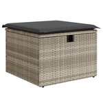 vidaXL Salon de jardin 4 Pièces avec coussins gris clair résine tressée