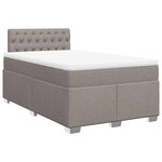 vidaXL Sommier à lattes de lit avec matelas taupe 120x190 cm tissu