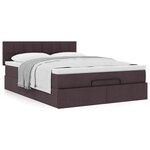 vidaXL Lit ottoman avec matelas marron foncé 140x190 cm tissu