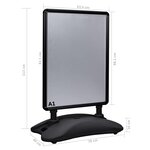 vidaXL Support d'affiche A1 à base d'eau Noir Alliage d'aluminium