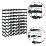 vidaXL Casier à bouteilles pour 72 bouteilles Noir Bois de pin solide