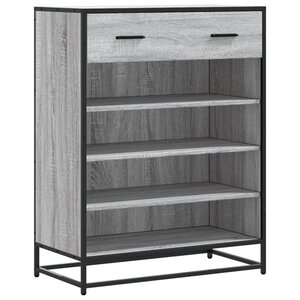vidaXL Meuble à chaussures sonoma gris bois d'ingénierie et métal