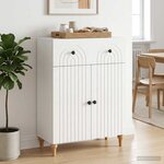 vidaXL Buffet Blanc brillant 66 x 34 5 x 90 cm Bois d'ingénierie