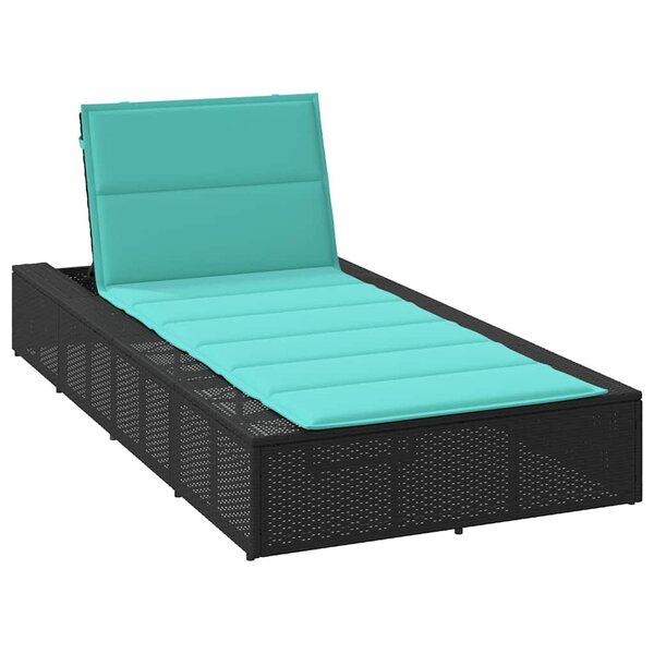 vidaXL Transat avec coussin flottant noir résine tressée