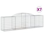 vidaXL Paniers à gabions arqués 7 Pièces 300x50x80/100 cm fer galvanisé