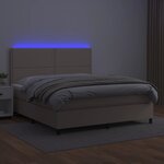 vidaXL Sommier à lattes de lit avec matelas LED Cappuccino 140x200 cm