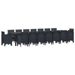 vidaXL Ensemble de salle à manger de jardin avec coussins 17 Pièces