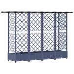 vidaXL Lit Élevé avec Treillis et Toit Gris 202 5 x 40 x 123 cm PP