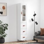 vidaXL Buffet haut Blanc 34 5x34x180 cm Bois d'ingénierie
