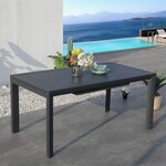 Table de jardin extensible cuba gris aluminium 160/240 x 90 x 75 cm