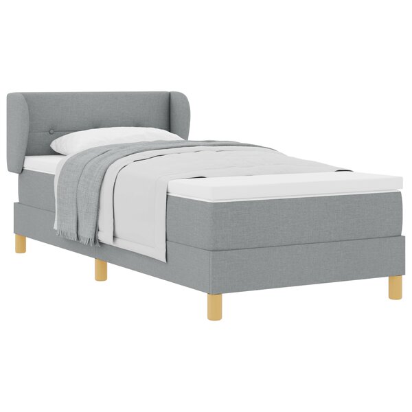 Lit coffre avec matelas vidaXL - Gris clair  80x200 cm  Tissu