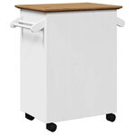 VidaXL Chariot de cuisine BODO blanc et marron 72x45x80 cm