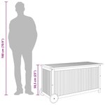 vidaXL Boîte de rangement de jardin avec roues 113x50x58cm Bois acacia