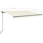 vidaXL Auvent automatique capteur de vent et LED 4x3 5 m Crème