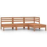 vidaXL Salon de jardin 4 Pièces Bois de pin massif Marron miel