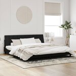 vidaXL Cadre de lit avec lumières LED noir 200x200 cm velours