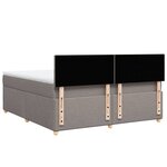 vidaXL Sommier à lattes de lit avec matelas Taupe 180x200 cm Tissu