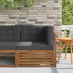 vidaXL Canapé d'angle extérieur Bois d'Acacia Massif Naturel
