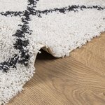 vidaXL Tapis shaggy à poils longs moderne crème et noir 300x400 cm