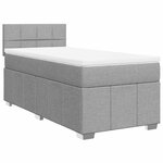 vidaXL Sommier à lattes de lit avec matelas gris clair 80x200 cm tissu