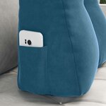 vidaXL Coussin de Dos Bleu 45 x 24 x 50 cm Velours