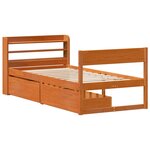 vidaXL Cadre de lit sans matelas cire marron 100x200cm bois pin massif