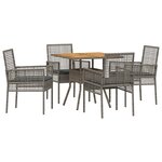 vidaXL Ensemble de salle à manger pour jardin 5 Pièces Gris Poly rotin