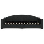 vidaXL Lit de jour avec gigogne et tiroirs noir 100x200 cm tissu