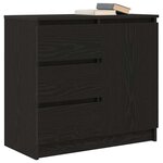 vidaXL Buffet avec tiroir chêne noir 71x35x65 cm bois d'ingénierie