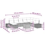 vidaXL Ensemble de jardin 9 pièces avec coussins gris en poly rotin